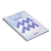  Aquarius Astrology Sign Speciaal Paars Notitieboek (Rechterzijde)