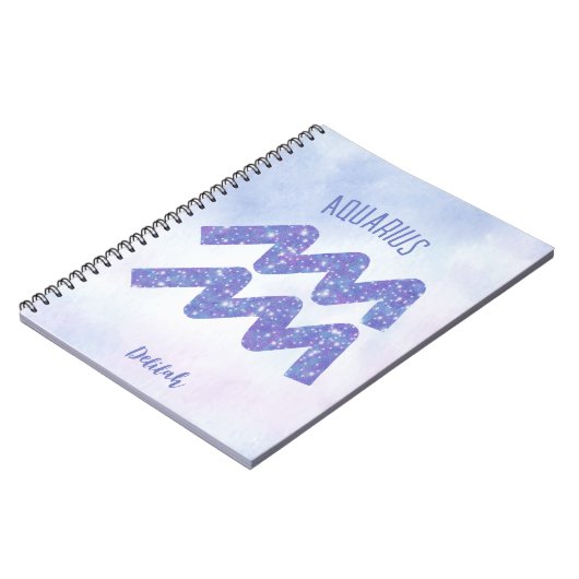  Aquarius Astrology Sign Speciaal Paars Notitieboek (Linkerzijde)