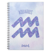  Aquarius Astrology Sign Speciaal Paars Notitieboek (Voorkant)