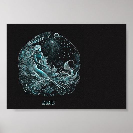 Aquarius Astrology Star-ontworpen Poster (Voorkant)