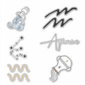 Aquarius astrology zodiab verjaardagsterren sticker (Voorkant)