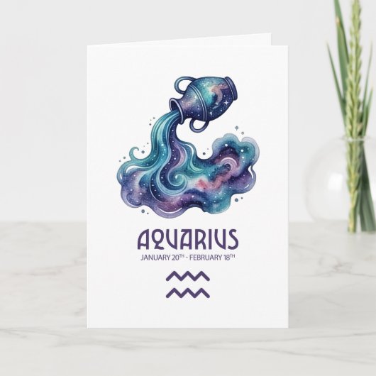 Aquarius Birthday Card Feestdagen Kaart (Voorkant)