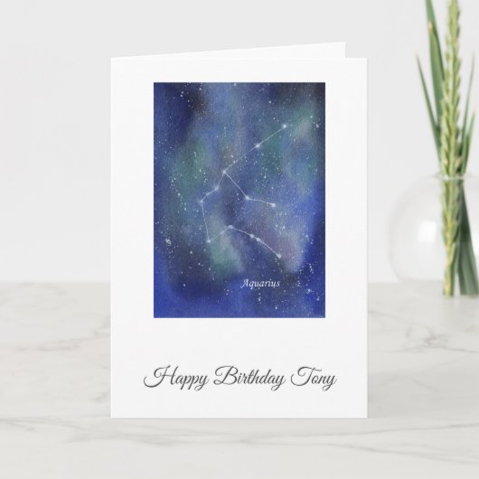 Aquarius Birthday Card Kaart (Voorkant)