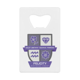 Aquarius Birthday Crest™ for February 1-18 Jewelry Creditkaart Flessenopener