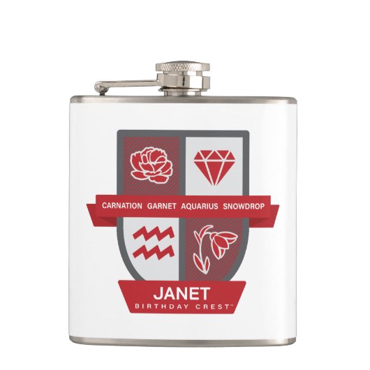 Aquarius Birthday Crest™ for January 20-31 Heupfles (Voorkant)