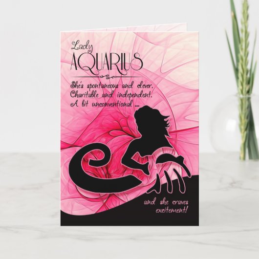 Aquarius Birthday for her Zodiac Star Sign Kaart (Voorkant)