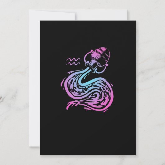 Aquarius Birthday Gift Zodiac Sign Costume Kaart (Voorkant)