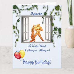 Aquarius Birthday (jan 20 - feb 18) Waterdrager Kaart