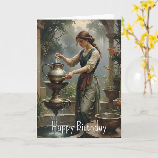 Aquarius Birthday Kaart (Gele Bloem)