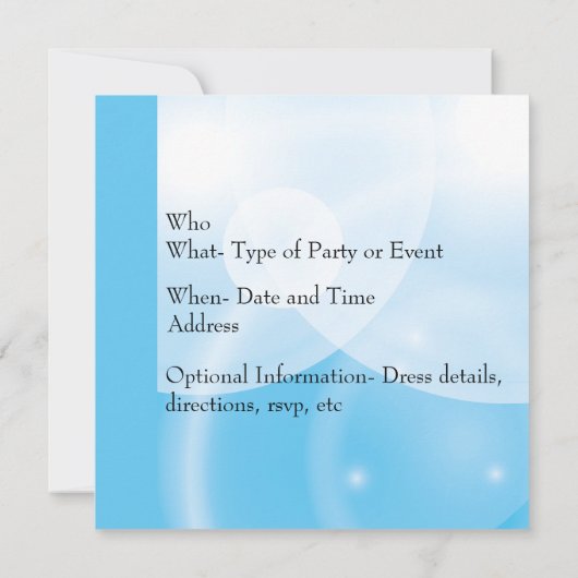 Aquarius Birthday Uitnodiging of geboorteaankondig (Achterkant)