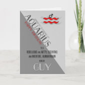 Aquarius Birthday voor hem 21 januari t/m februari Kaart (Voorkant)