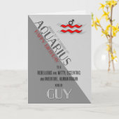Aquarius Birthday voor hem 21 januari t/m februari Kaart (Gele Bloem)