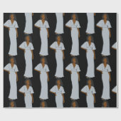 Aquarius Black Zodiac Astrology Wrapping Paper Cadeaupapier (Vlak)