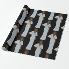 Aquarius Black Zodiac Astrology Wrapping Paper Cadeaupapier