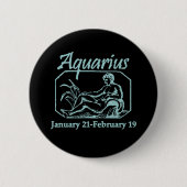 Aquarius Blauwgroen Ronde Button 5,7 Cm (Voorkant)