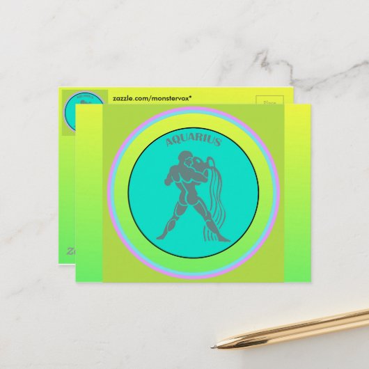 Aquarius Briefkaart (Voorkant / Achterkant in situ)