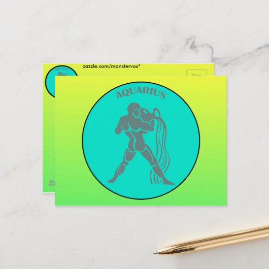 Aquarius Briefkaart (Voorkant / Achterkant in situ)