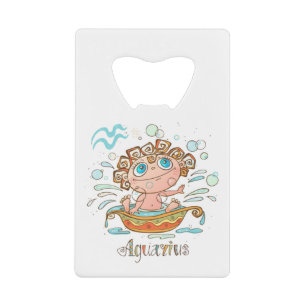 Aquarius Cartoon Baby Creditkaart Flessenopener