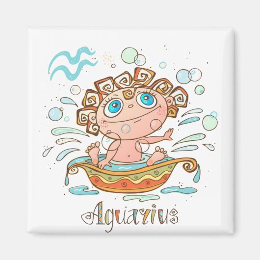 Aquarius Cartoon Baby Magneet (Voorkant)