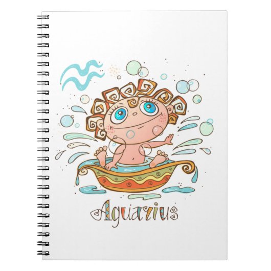 Aquarius Cartoon Baby Notitieboek (Voorkant)