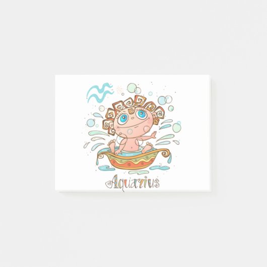 Aquarius Cartoon Baby Post-it® Notes (Voorkant)