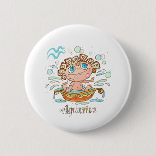 Aquarius Cartoon Baby Ronde Button 5,7 Cm