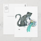 Aquarius Cat Briefkaart (Voorkant / Achterkant)