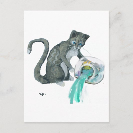 Aquarius Cat Briefkaart (Voorkant)