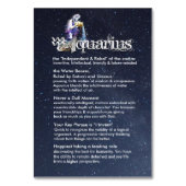 Aquarius Centerstuk Tafelkaart Kaart (Achterkant)
