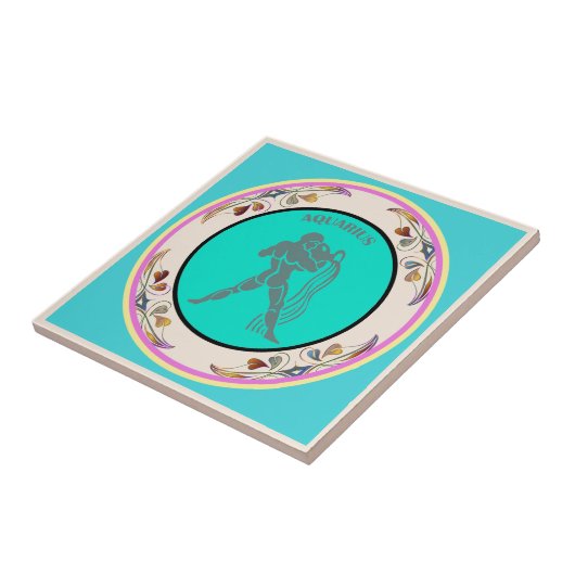 Aquarius Ceramic Tile Tegeltje (Zijkant)