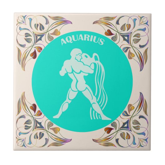 Aquarius Ceramic Tile Tegeltje (Voorkant)