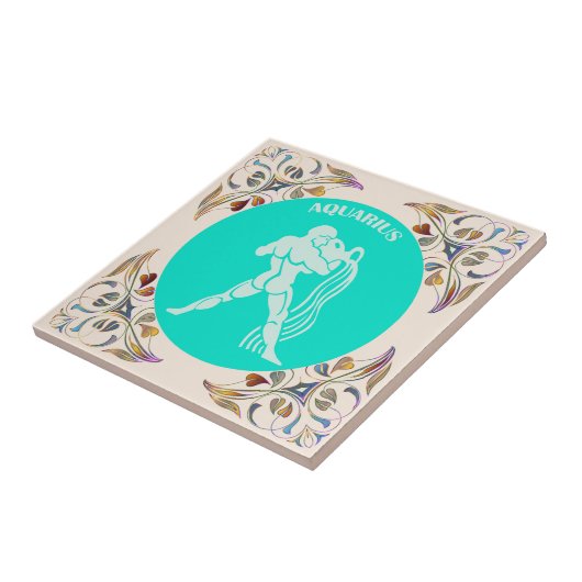 Aquarius Ceramic Tile Tegeltje (Zijkant)