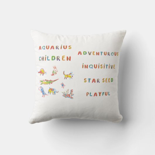 Aquarius Child Zodiac Pillow Kussen (Achterkant)
