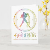 Aquarius Compatibility Birthday Wenskaart Kaart (Gele Bloem)