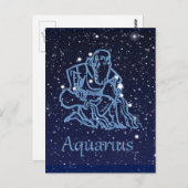 Aquarius Constellation and Zodiac Sign with Stars Briefkaart (Voorkant / Achterkant)