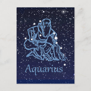 Aquarius Constellation and Zodiac Sign with Stars Briefkaart