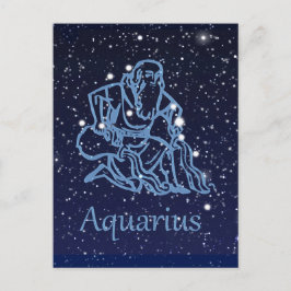 Aquarius Constellation and Zodiac Sign with Stars Briefkaart