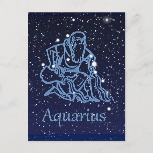Aquarius Constellation and Zodiac Sign with Stars Briefkaart (Voorkant)