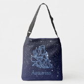 Aquarius Constellation and Zodiac Sign with Stars Crossbody Tas (Achterkant)