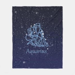 Aquarius Constellation and Zodiac Sign with Stars Fleece Deken