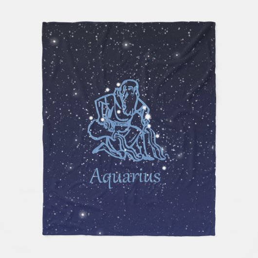 Aquarius Constellation and Zodiac Sign with Stars Fleece Deken (Voorkant)