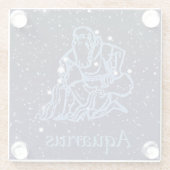 Aquarius Constellation and Zodiac Sign with Stars Glazen Onderzetter (Achterkant)