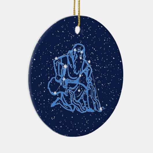 Aquarius Constellation and Zodiac Sign with Stars Keramisch Ornament (Rechts)