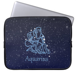 Aquarius Constellation and Zodiac Sign with Stars Laptop Sleeve