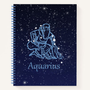 Aquarius Constellation and Zodiac Sign with Stars Notitieboek