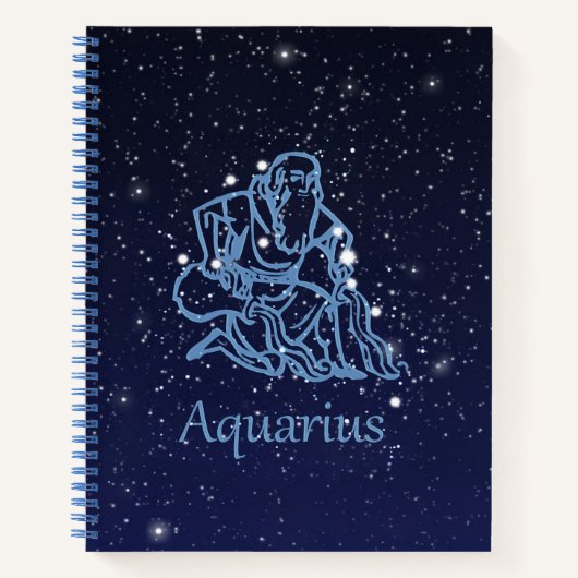 Aquarius Constellation and Zodiac Sign with Stars Notitieboek (Voorkant)