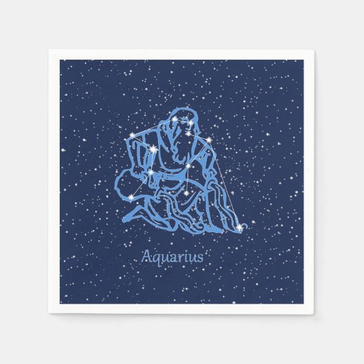 Aquarius Constellation and Zodiac Sign with Stars Servet (Voorkant)