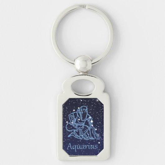 Aquarius Constellation and Zodiac Sign with Stars Sleutelhanger (Voorkant)