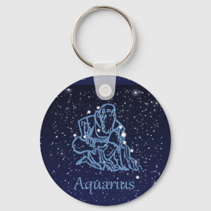 Aquarius Constellation and Zodiac Sign with Stars Sleutelhanger