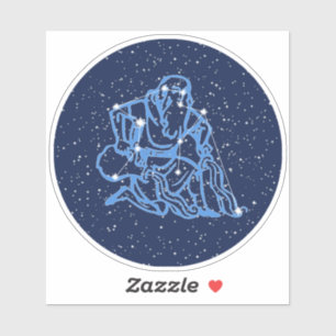 Aquarius Constellation and Zodiac Sign with Stars Sticker